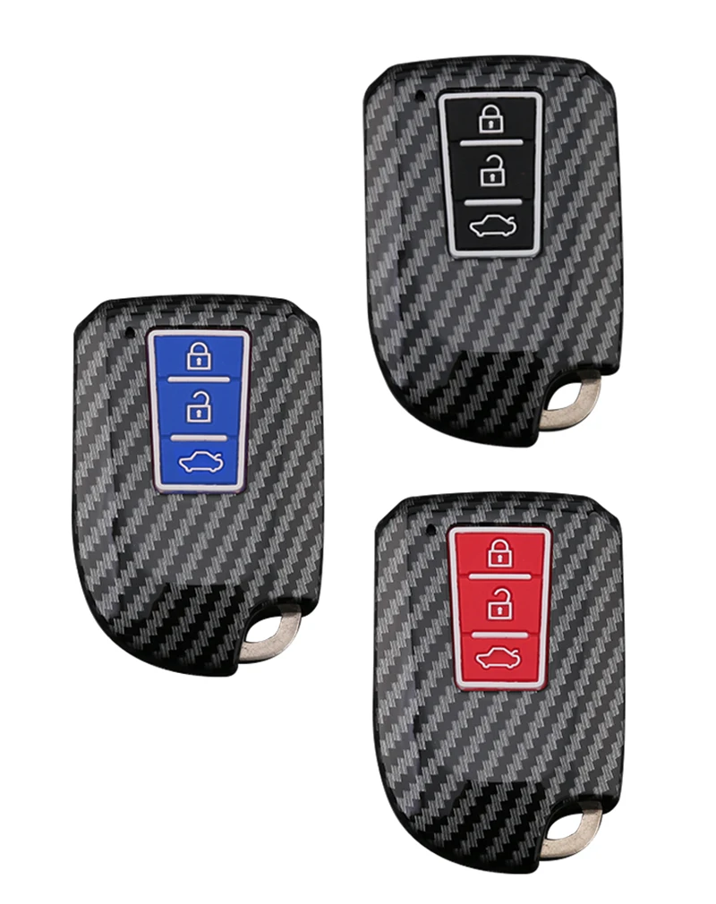 

Оболочки из углеродного волокна ABS силиконовые ключи крышка чехол для Toyota yaris vios 2/3 кнопки дистанционного ключа Держатель