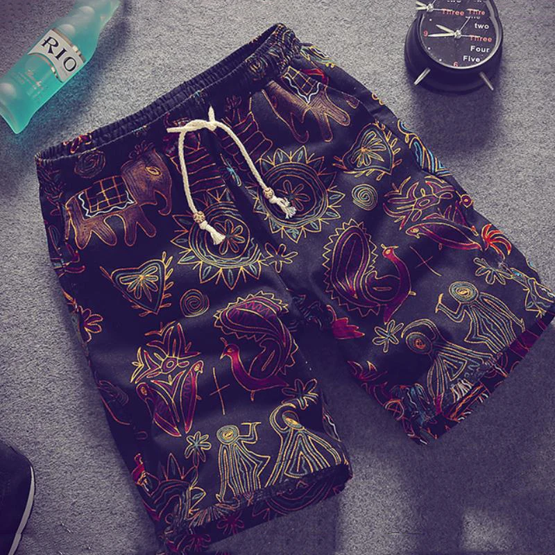 Шорты мужские пляжные повседневные хлопковые короткие штаны свободные