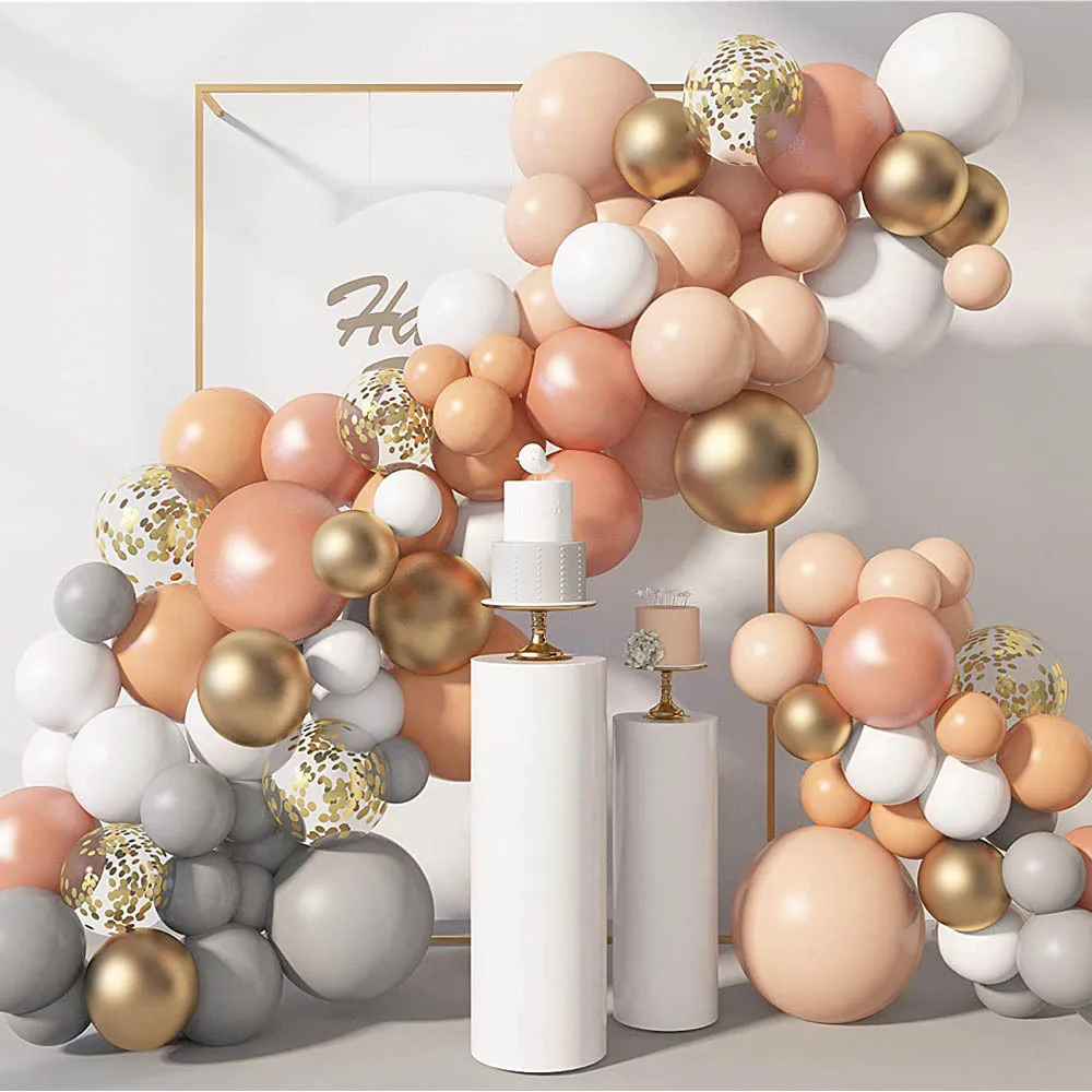 

129Pcs Rose Gold Balloon Set Confetti Metallic Balloons Birthday Party Wedding Decoration Anniversary Baby Shower Balloon