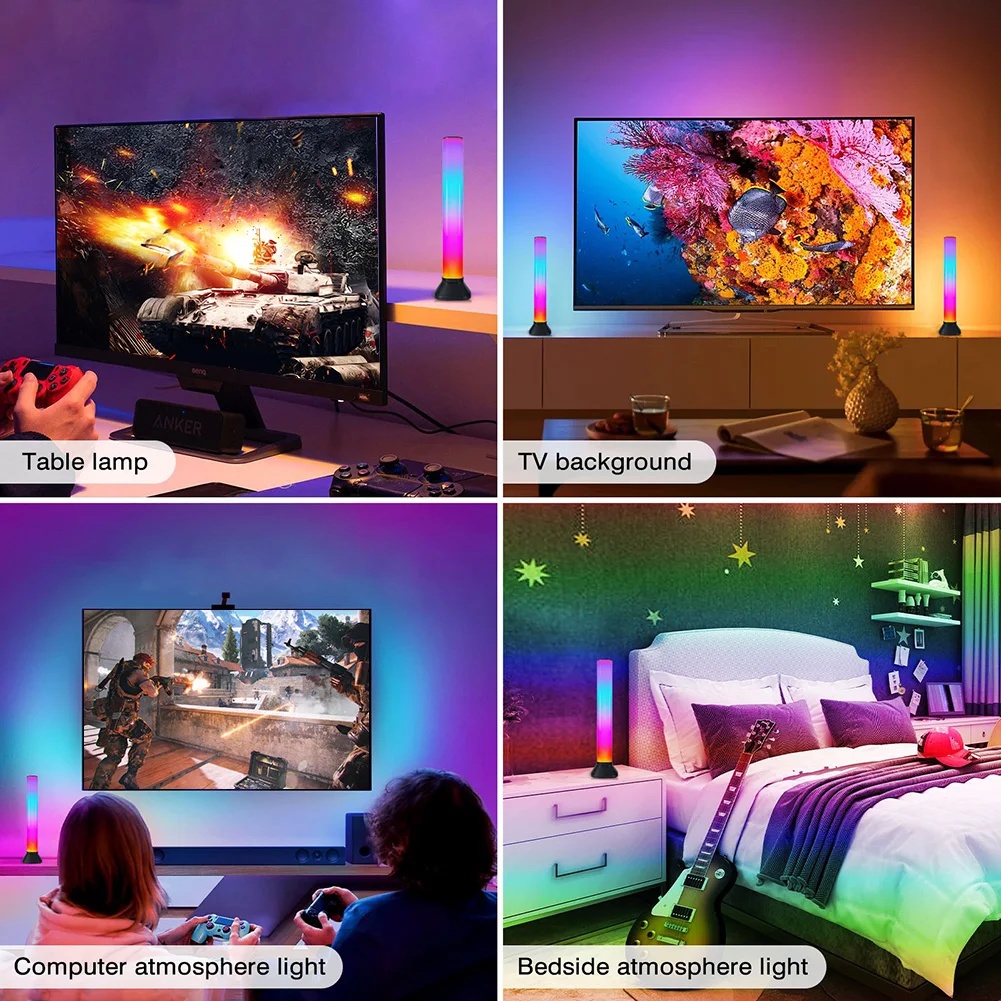 2 шт. RGB музыкальный подсветильник s Звуковое управление умные ночные светильники