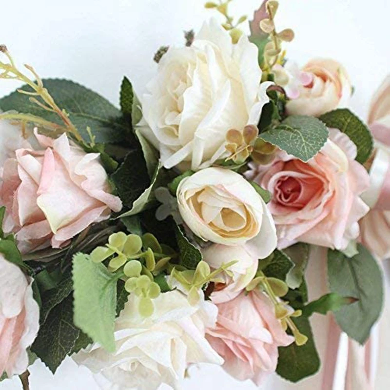 

Artificial Flower Swag 22-Inch Rose Peony Swag Arch Wreath Centerpiece for Wedding Home Room Garden Lintel Decoration