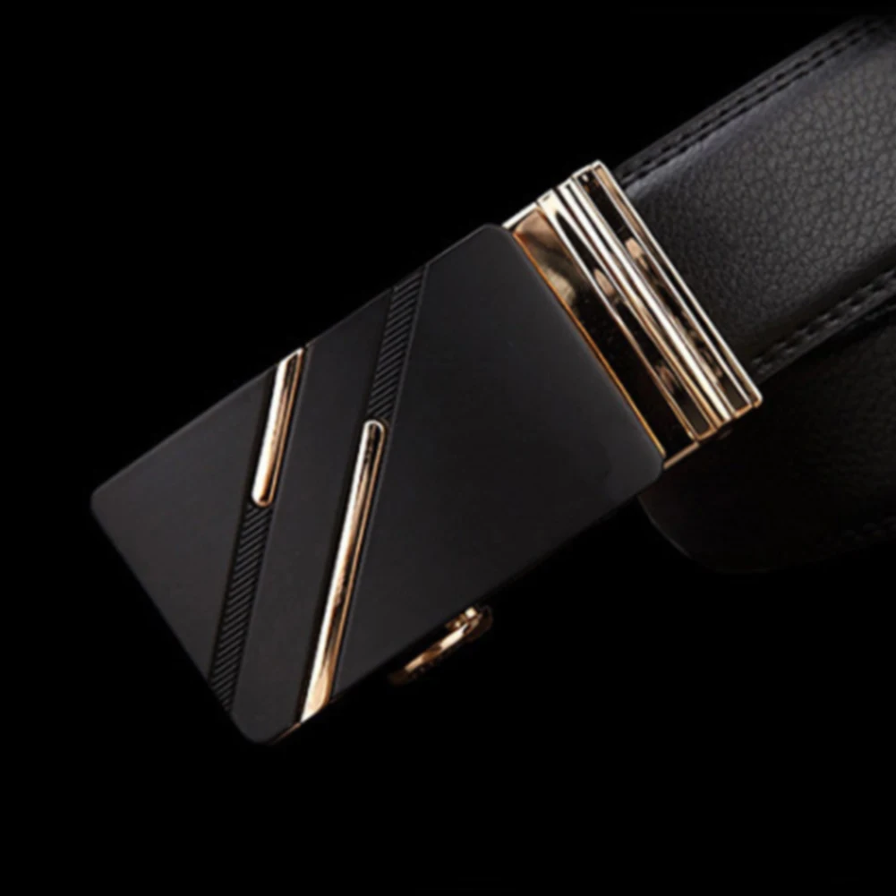 

Classic Rustproof Waistband Fashion Simple Automatic Buckle PU Leather Adult Men Belt Business Waist Strap Non Slip Gift Casual