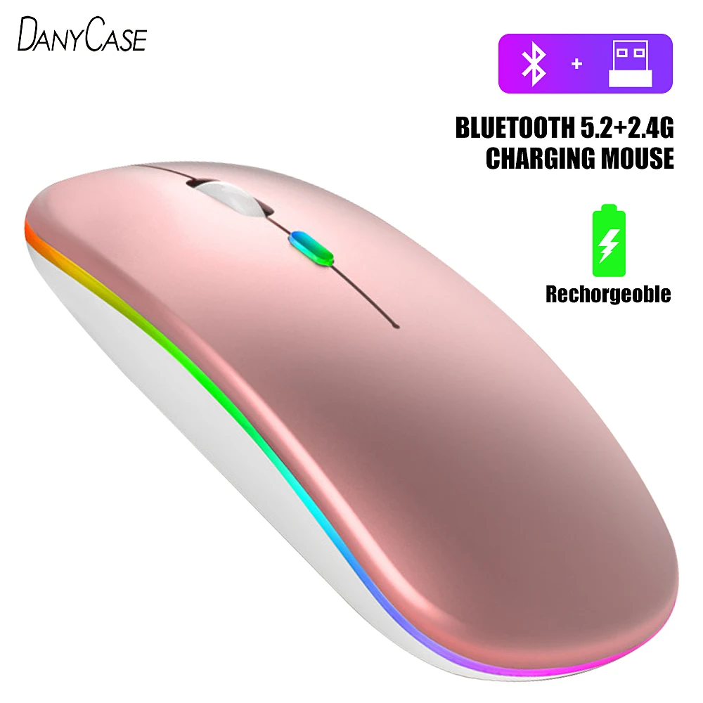 

Мышь компьютерная беспроводная Бесшумная, 2,4 ГГц, USB, RGB, Bluetooth