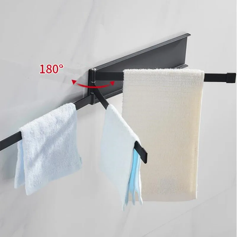 Складная вешалка для полотенец настенная алюминиевая полка мойки вращающаяся