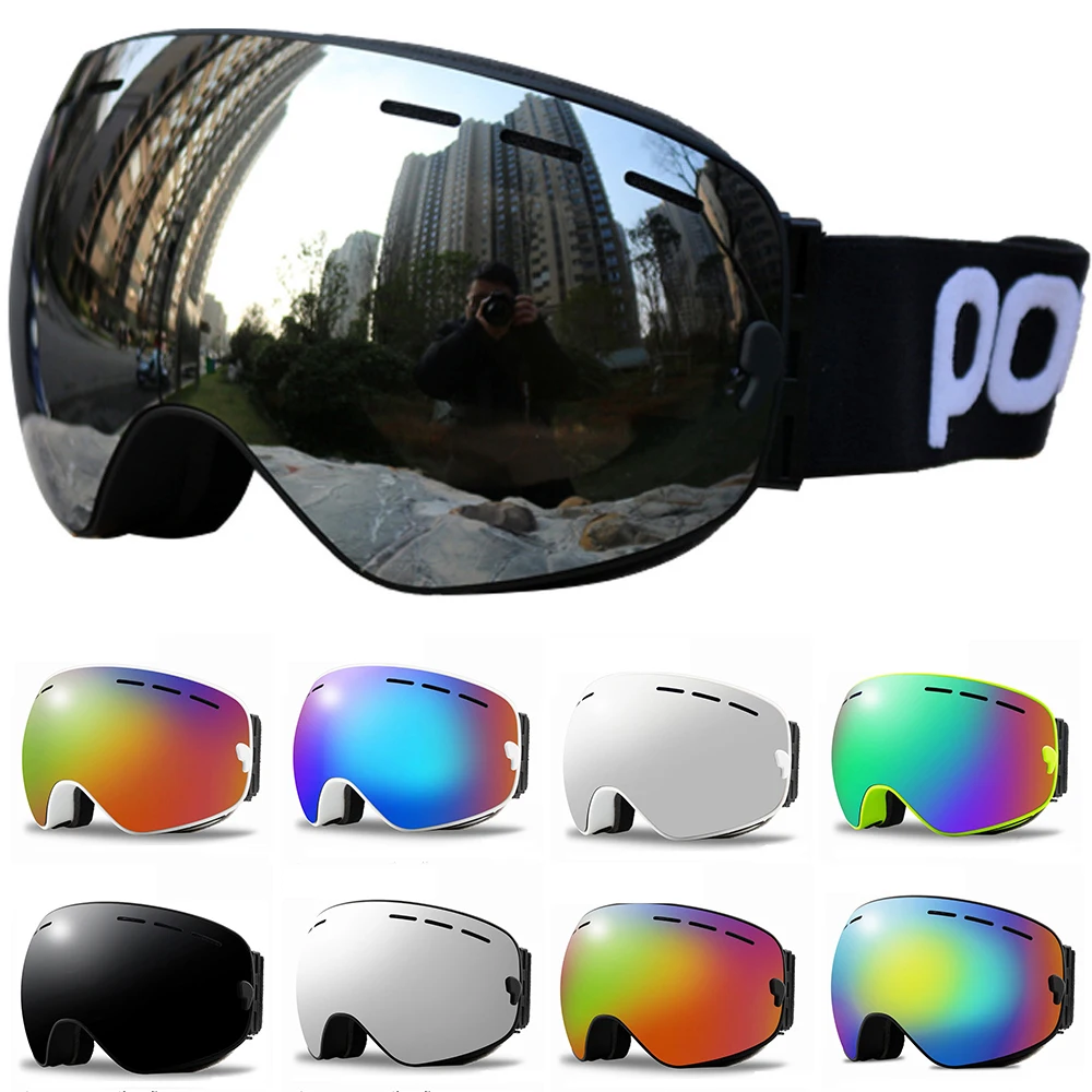 Лыжные очки POC UV400 для сноуборда двухслойная противотуманная большая Лыжная