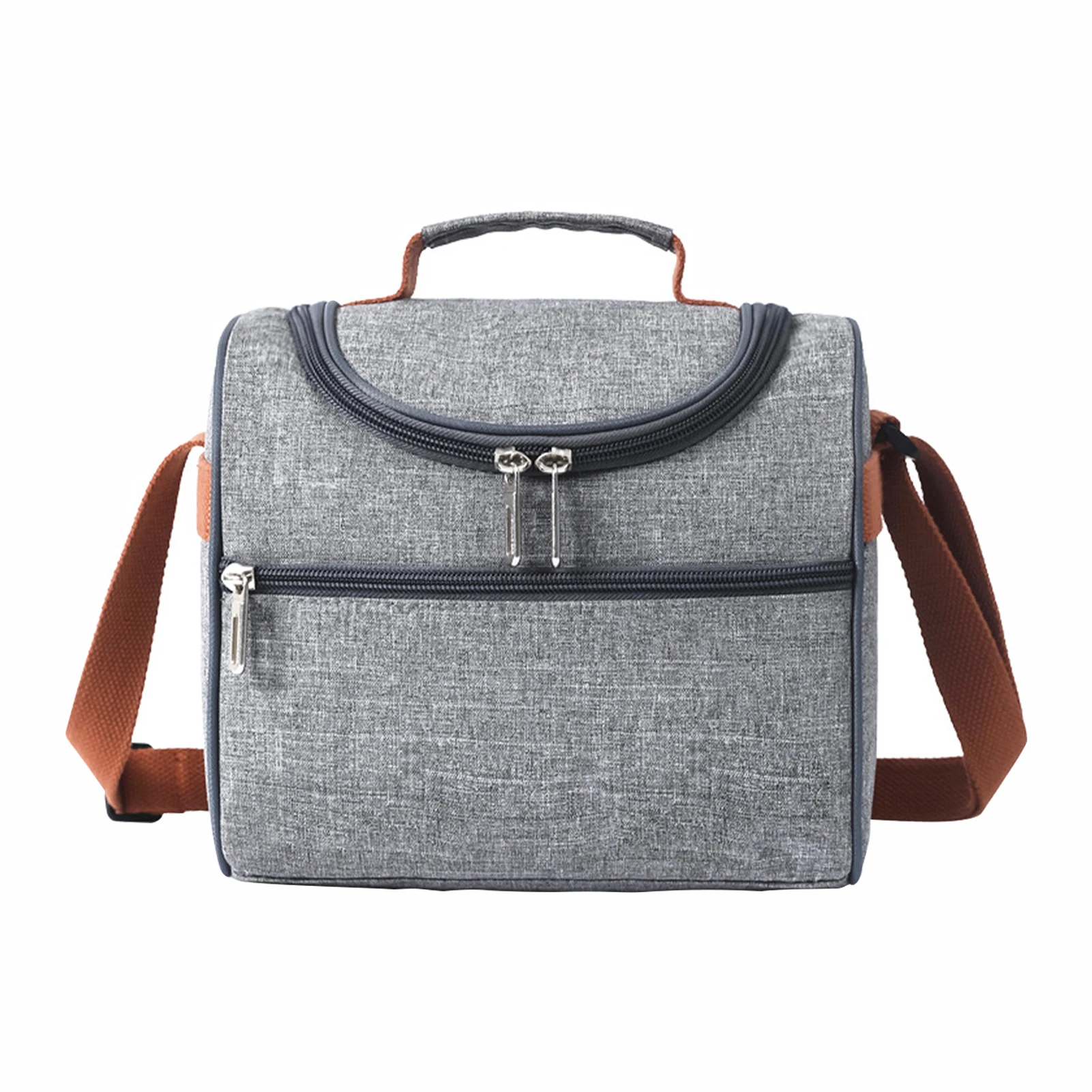 

Outdoor Lunch Bag Large Capacity Kids Adult With Shoulder Strap Oxford Cloth Zipper Closure Portable Heat Insulated Food Storage