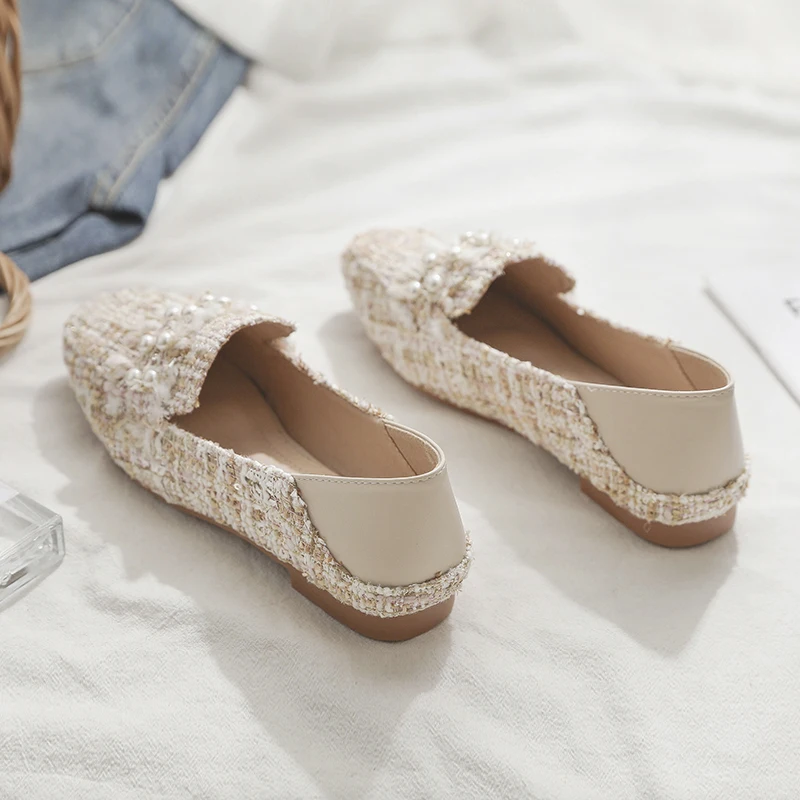 Женские разноцветные плетеные Мокасины без застежки на плоской подошве