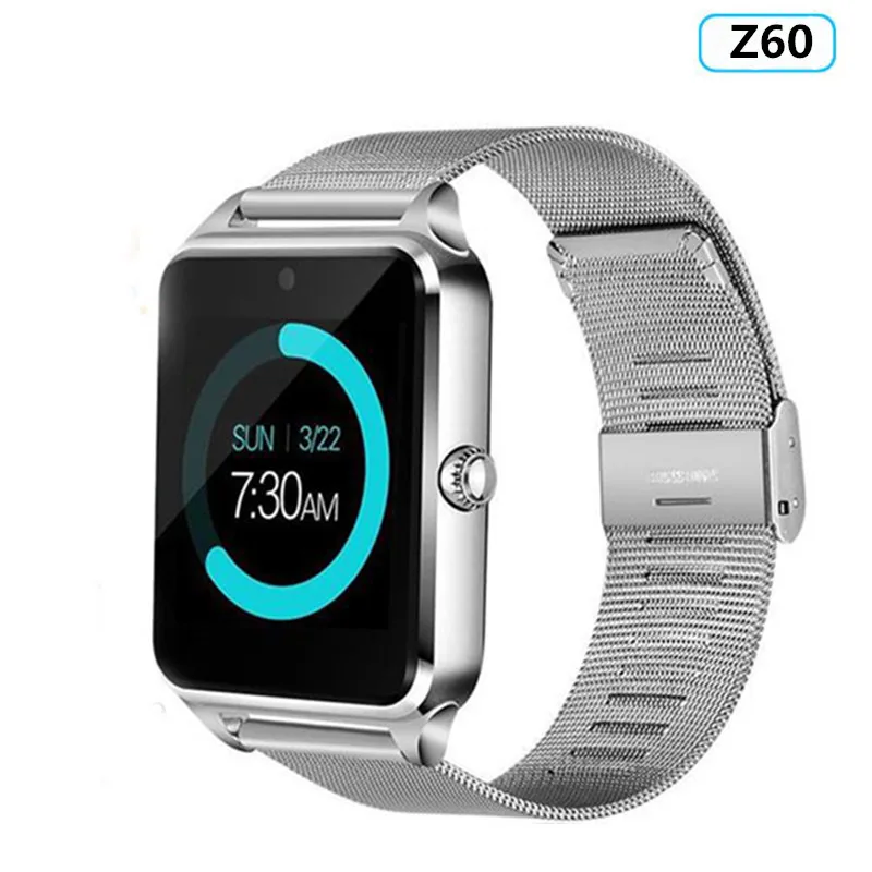 Z60 Silver Z60 Смарт часы GT08 плюс металлический ремешок Bluetooth наручные Смарт часы Поддержка Sim TF карта для всех телефонов Android Z90 кожаный ремешок - Цвет: Z60 Silver