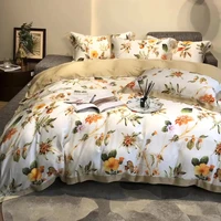 super king size bed sheets pillow duvet cover print flower bedding sets hotel