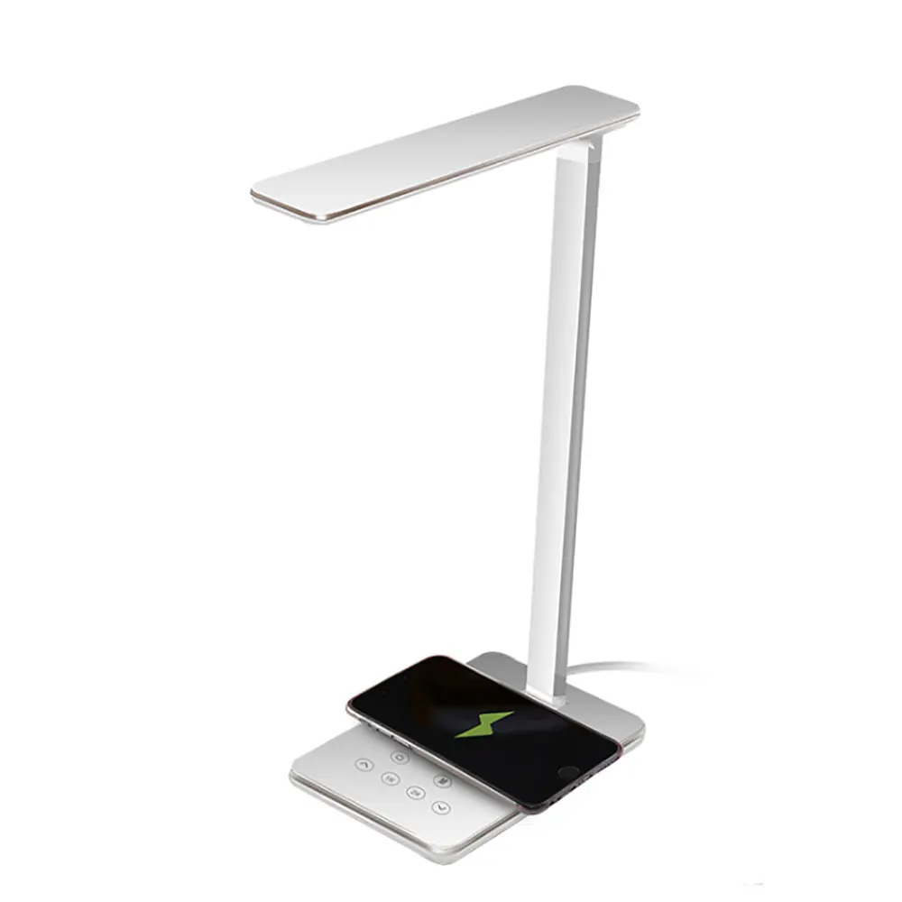 

2 In 1 Led Multifunctional Foldable Desk Lamp With Cell Phone Qi Wireless Fast Charger Usb Charging Port 4 Brightness Adjustmen