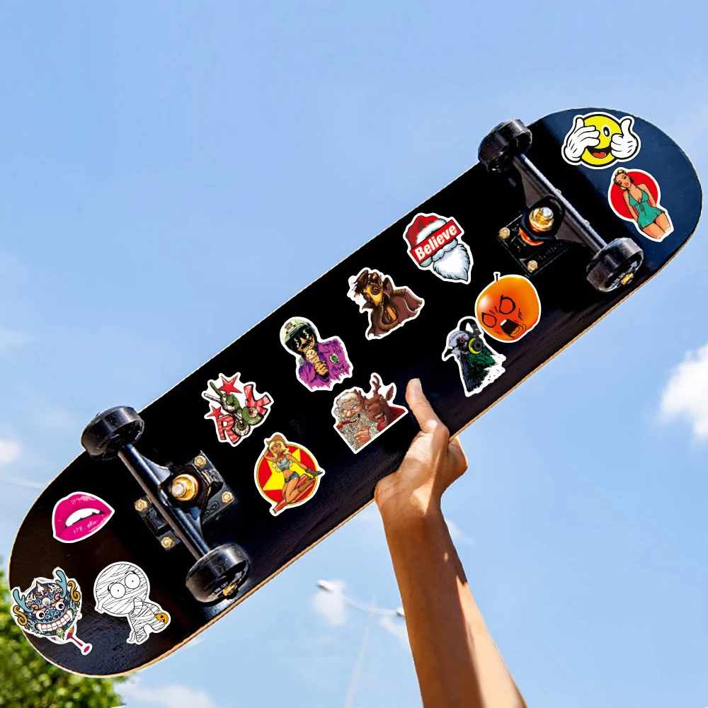 103050100pcs mix fashion hip hop waterproof stickers graffiti decals skateboard motorcycle laptop guitar cool sticker kid toy free global shipping