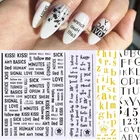 1 лист русского текста 3D наклейки на ногти цветок и переводные буквы слайдер Русские слова наклейки для ногтей украшения для маникюра татуировки