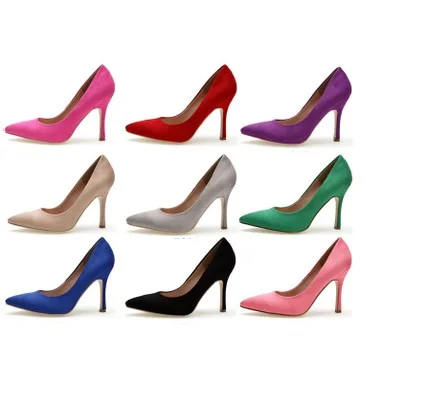 

Women Shoes Pumps Sexy Pointed Toe Pumps Flock Dress Boat Shoes High Heels 9.5CM Wedding Shoes Elegant Fashion Party Dress Pump