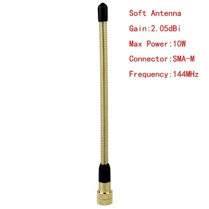 Мягкая радиоантенна SMA MALE Flexible Golden Handheld VHF 144MHz для TONGFA TF UV985 BAOFENG BF UV3R TYT Ham Radio Walkie