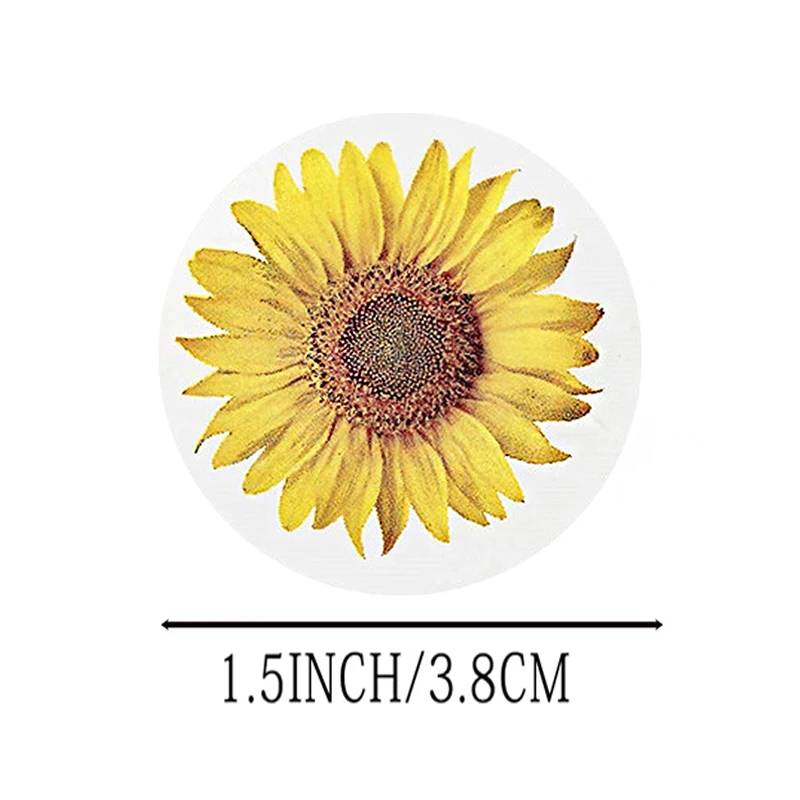 500 шт./рулон наклейки в виде подсолнуха | Канцтовары для офиса и дома