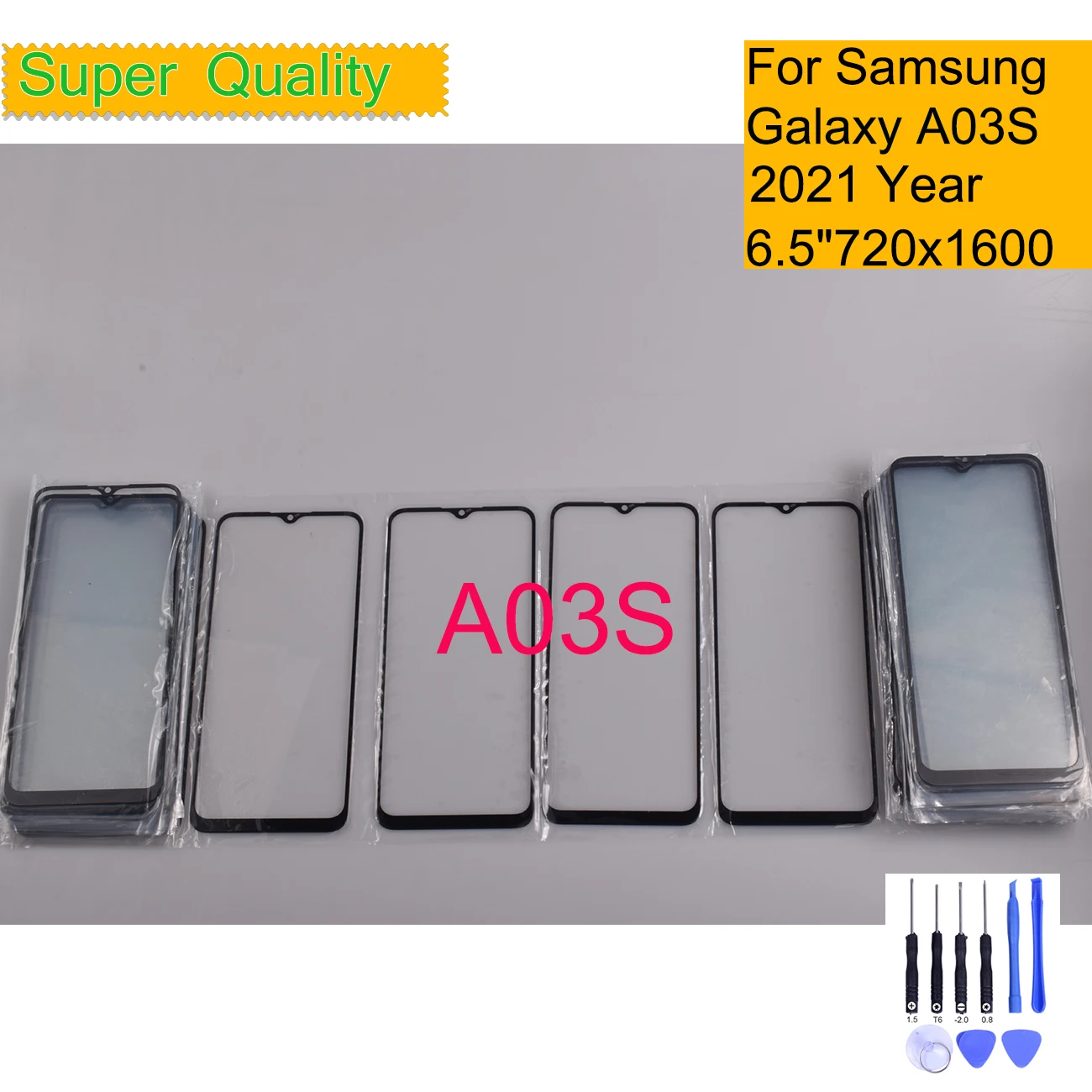 

Для Samsung Galaxy A03S сенсорный экран передняя стеклянная панель ЖК Внешний дисплей объектив A03S Сменное переднее стекло