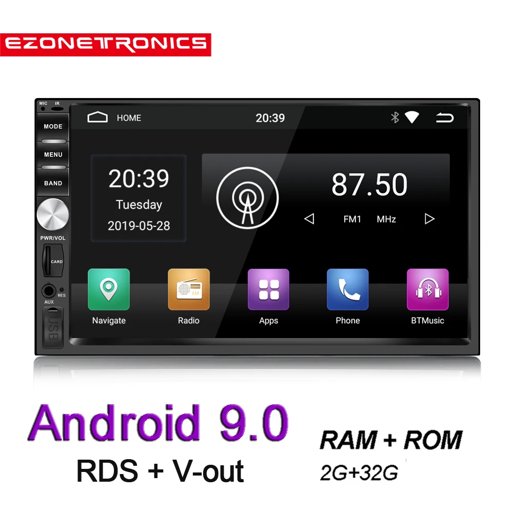RAM2G32 2Din Android 9,0 четырехъядерный DDR2G-32G автомобильный Радио Мультимедиа Видео плеер Зеркало Ссылка Универсальный Wifi Bluetooth Авто Стерео gps RDS - Цвет: RAM2G32