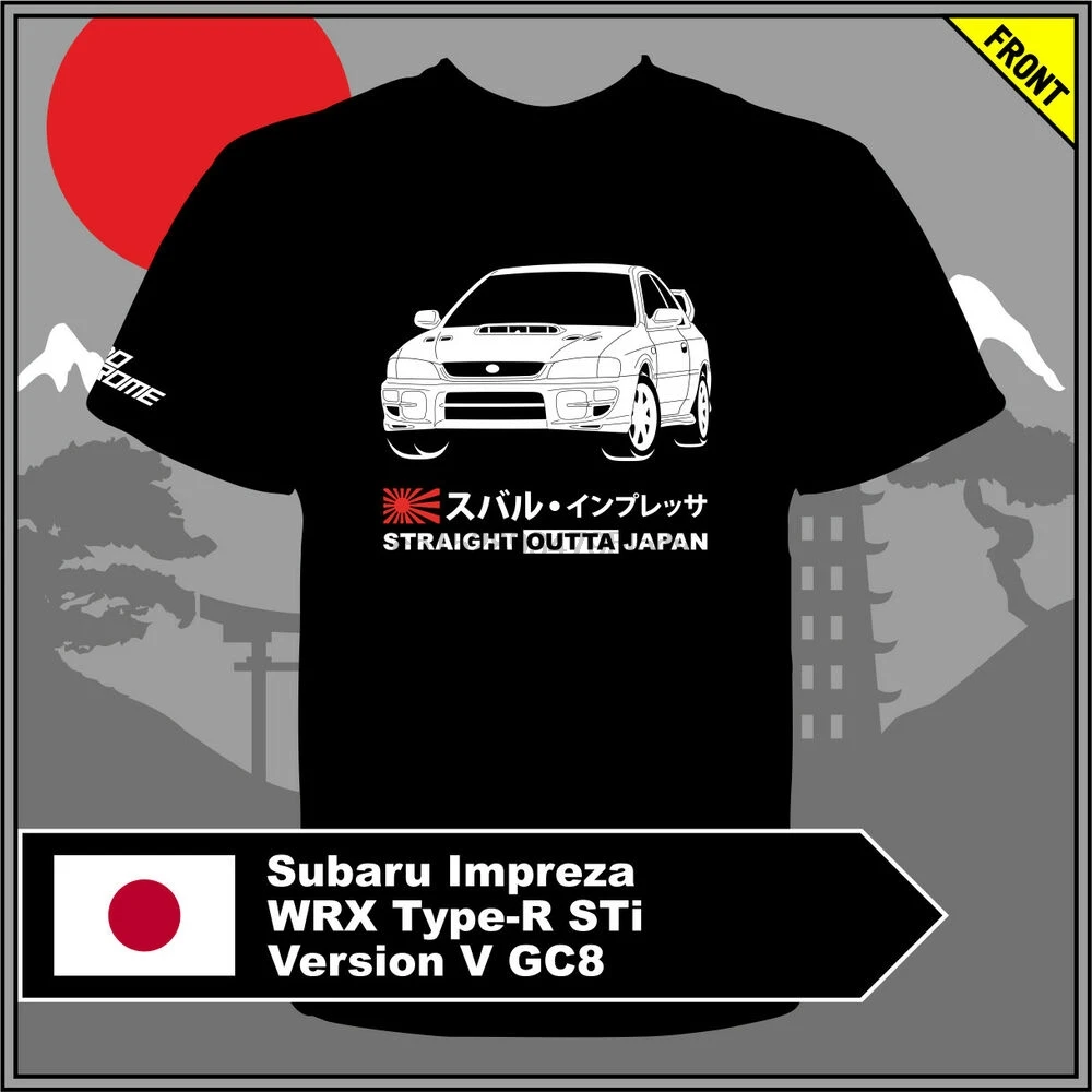 Футболка Subaru Impreza WRX type-R STi версия V GC8 | Мужская одежда