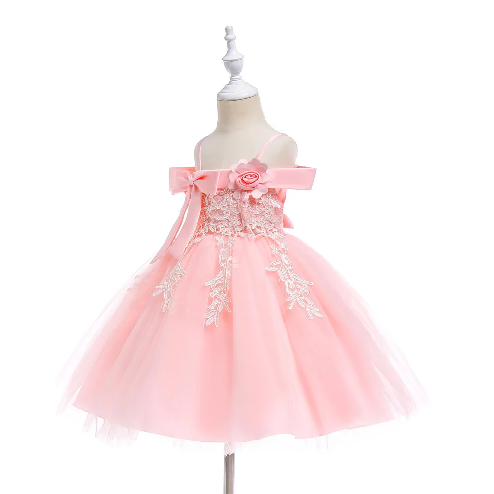 Free Shipping Knee Length 4-12 Years Child Party Dress 2021 Arrival Peach Girl Dresses Pageant Lace Applique Kids Evening Gowns |
