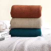 northern europe sofa wool nordic knitted blanket office nap air conditioning blanket with towel woolen comfortable blankets