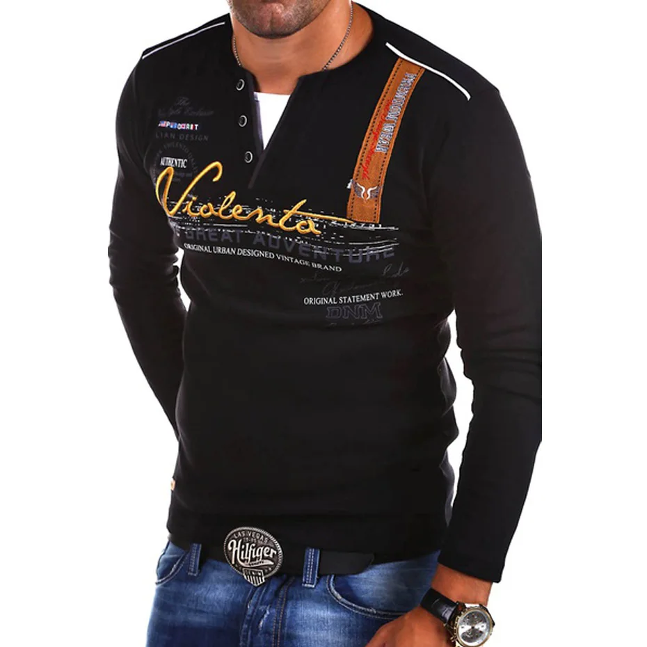 

ZOGAA Men's New Fashion T-Shirts Man's Personality Long-sleeved T-Shirts Printing Male Clothes Causal T Shirt Long Sleeve