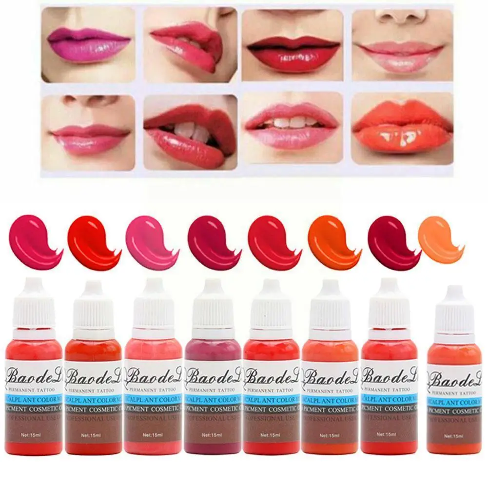 

15ml Tattoo Practice Ink Set Permanent Makeup Eyebrow Lips Eye Line Tattoo Color Microblading Pigment For Body Beauty Tatto E4H1