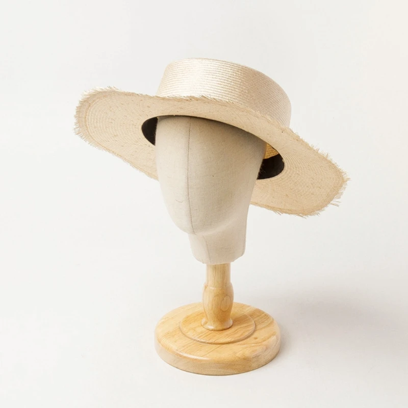 

Unisex Girls Sun Cap Classical Style Sun Hat Graceful Ornament Protection from Sunlight Refined Seaside Accessory D0LF