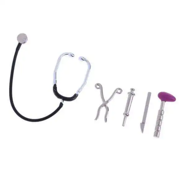 

2x1/12 Dollhouse Miniature 5 Pieces Alloy Stethoscope Set Equipment Decoration