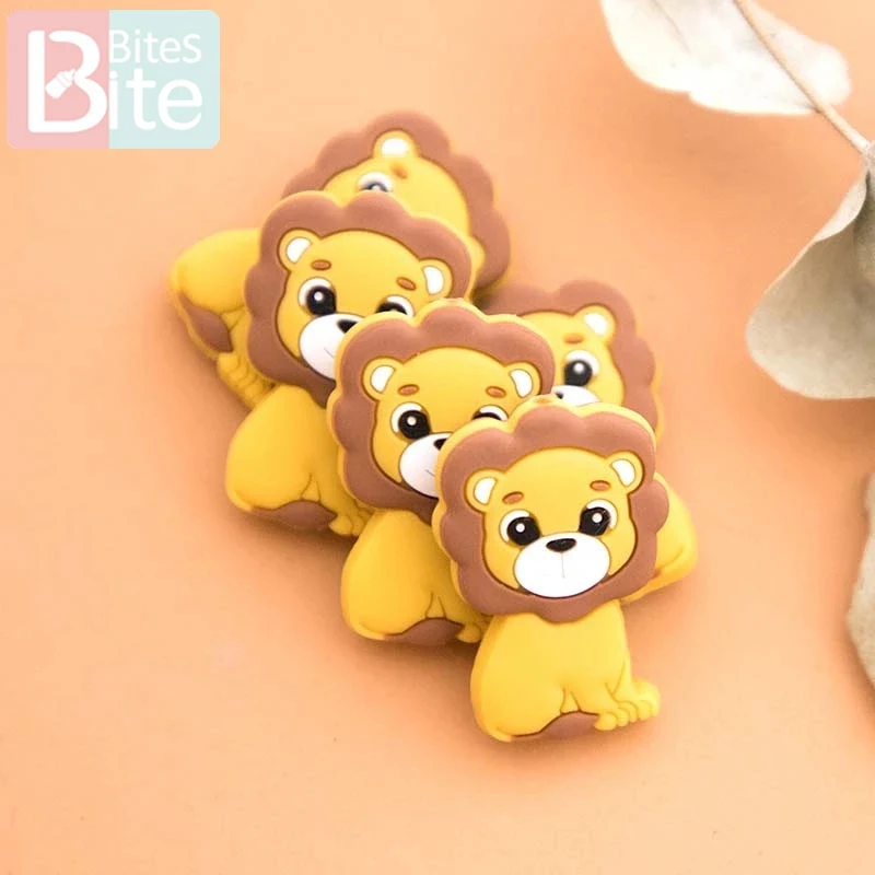 100 шт Детские Силиконовые Бусины лев Король мультфильм beadsfair класс силиконовый Прорезыватель для соски цепи Детская Подвеска Ожерелье Товары для малышей
