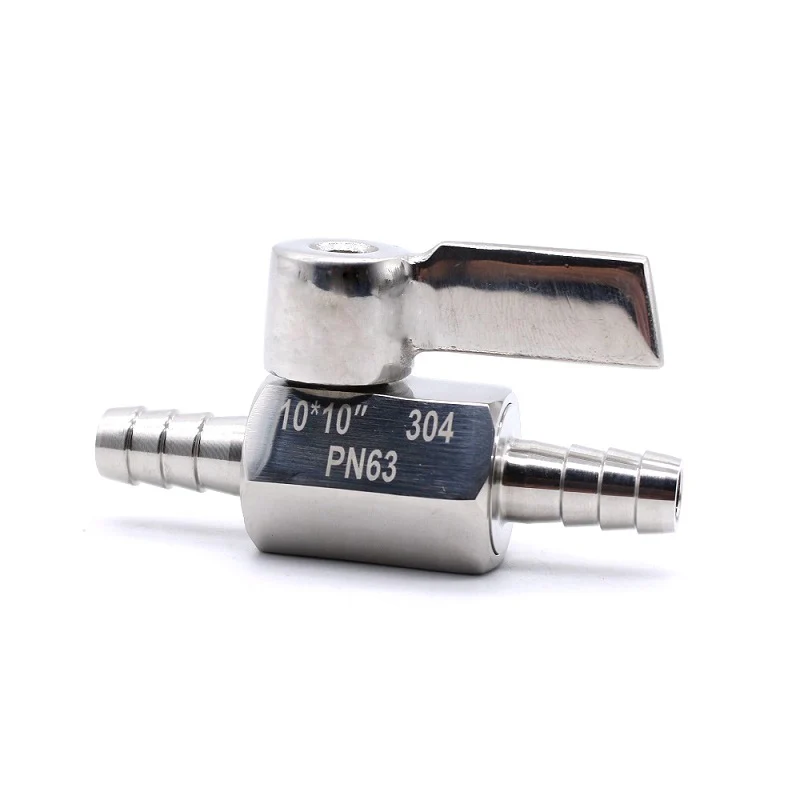 Шланг мини-санитарный шаровой кран из нержавеющей стали SUS 304 с синей ручкой 7 мм 8