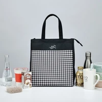 fashion lunch box food bag female insulated thermal fresh cooler lunch pouch portable work school picnic zipper tote accessories
