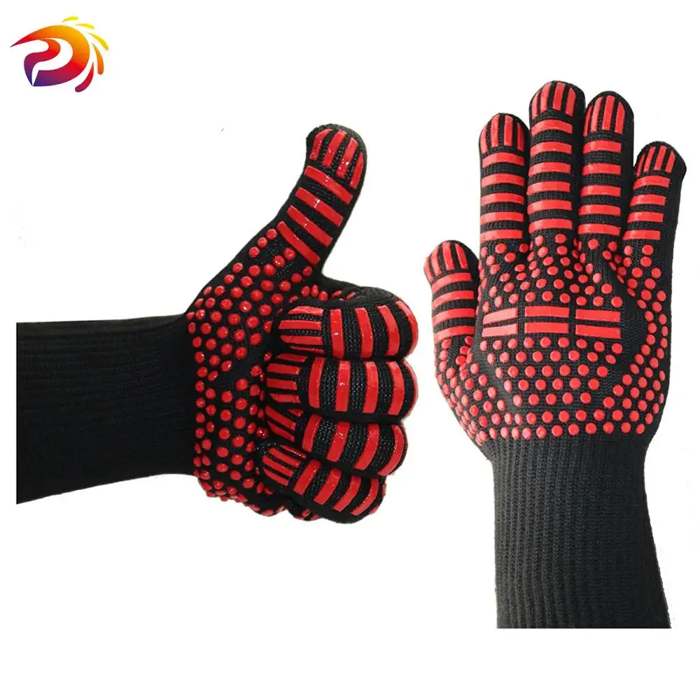 

Red Heat Resistant BBQ grill glove Barbecue Fire Protection / Cooking / Baking / Microwave Oven Glove