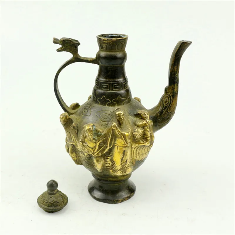 Ручная работа из чистой латуни изготовленный старой декоративной бронзы чайник