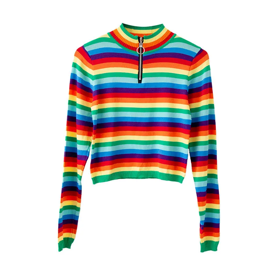Передняя половина Zippe High Street style короткая футболка женская 2019 осень новая