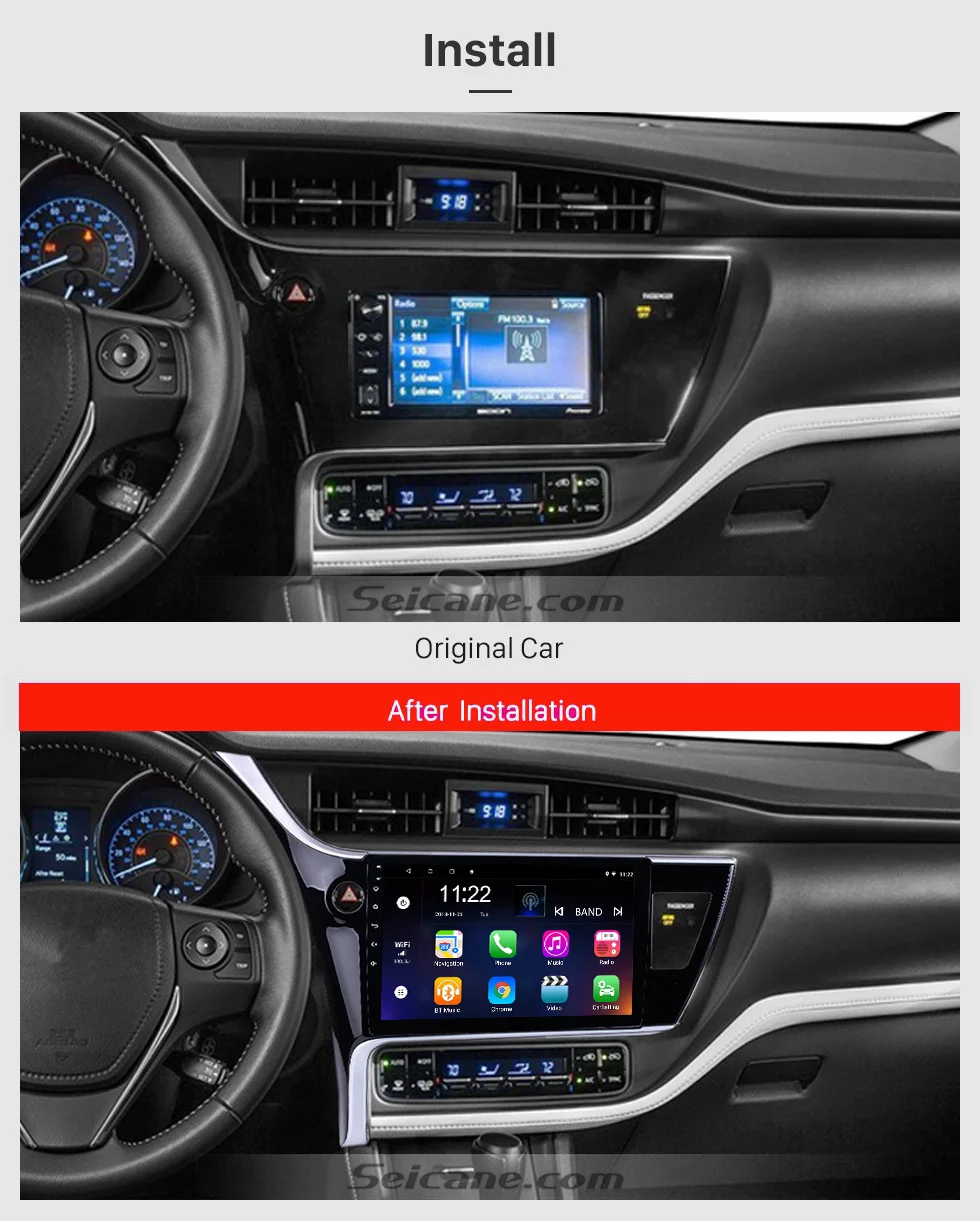 Seicane 10," Android 9,0 gps Navi мультимедийный плеер для Toyota Corolla левый руль управление рулем DVR автомобильное радио
