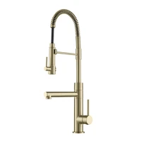 kitchen sink faucet brass hot cold kitchen sink mixer tap single handle rotate dual water outlet pull down mode goldnickel