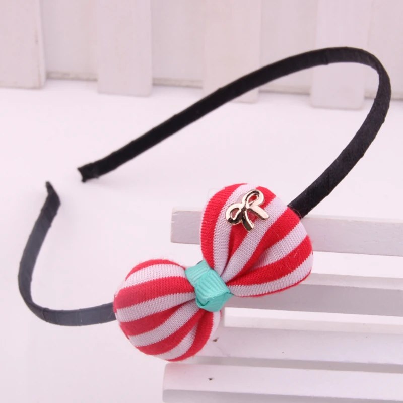 Модные повязки для волос девочек полосатые ткани с принтом хлопковая набивка