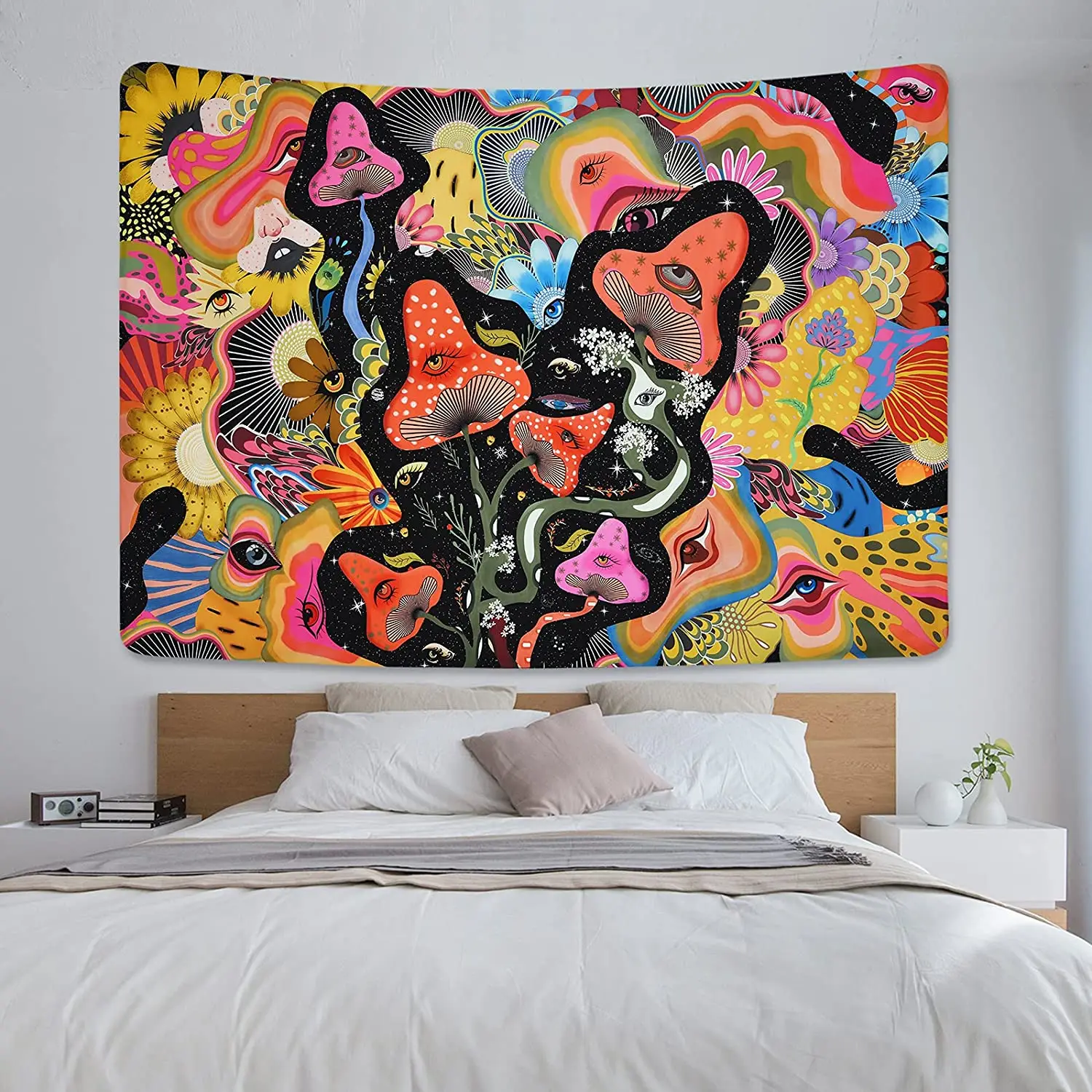 

Mushroom Psychedelic Eyes Tapestries Hippie Home Decor Aesthetic Room Decor Boho Decoration Home Decor Tapiz Decoration Mural