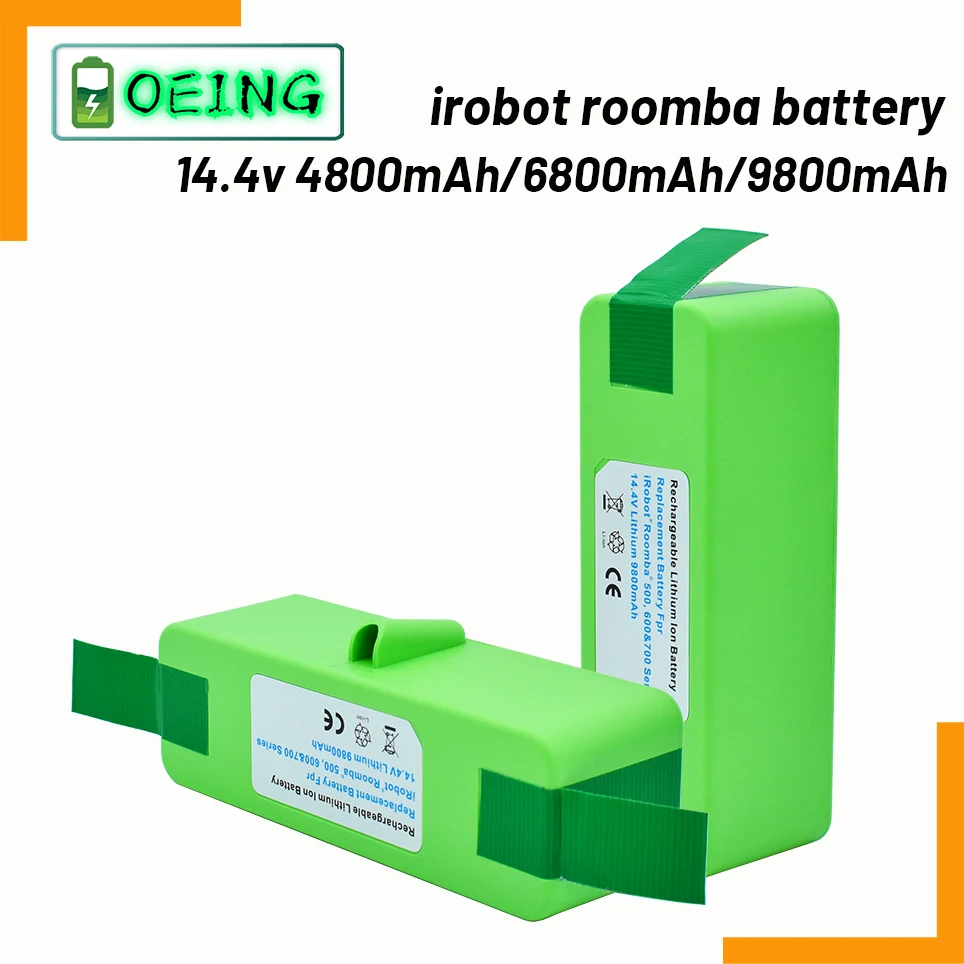 

2021 14.4v 4.8Ah/6.8Ah/9.8Ah/ Lithium Rechargeable Battery For iRobot Roomba 500 600 700 800 Series 560 620 650 700 770 780 880
