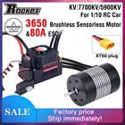 Rocket 3650 водонепроницаемый бесщеточный Бессенсорный двигатель 7700KV5900KV 3500KV с 80A бесщеточным ESC Комбинированный набор для 110 Tamiya RC Car