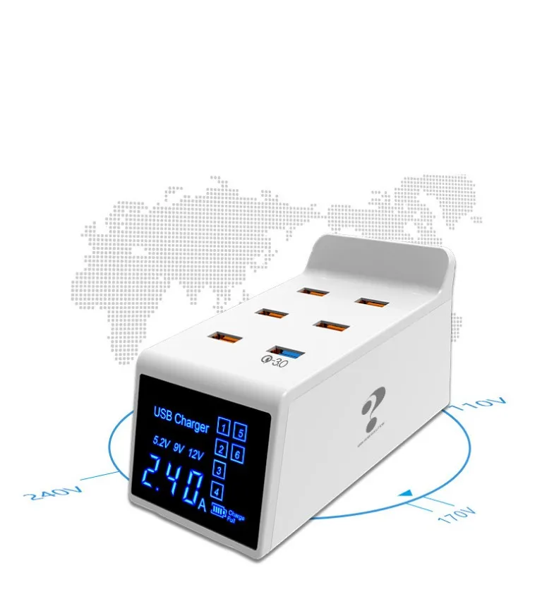 Горячая продажа крепится на стену Зарядное устройство мобильный телефон Qc3.0