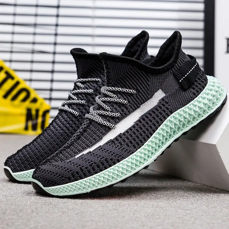 

trend fashion fish silk fly woven coconut men's shoes sneakers all match daily casual shoes factory direct sales running shoes
