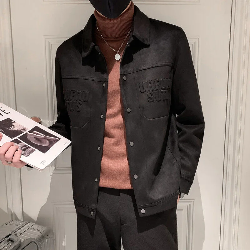 

Shui мужская куртка из оленьей кожи с бархатной подкладкой