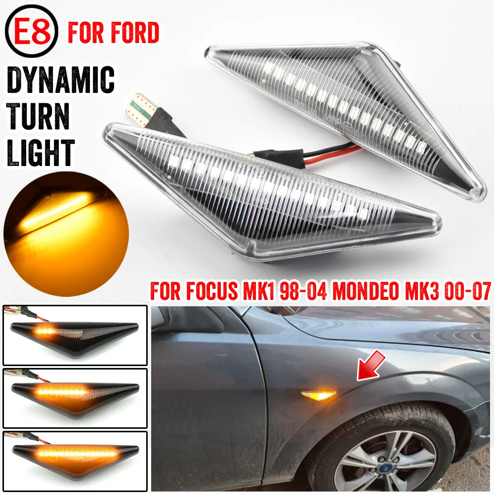 

For Ford Focus MK I 1998 1999 2000 2001 2002 2003 2004 LED Dynamic Side Marker Lamp Turn Signal Light Indicator