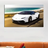 luxury sport supercar white car canvas posters prints wall art painting decorative picture modern living room home decoration hd