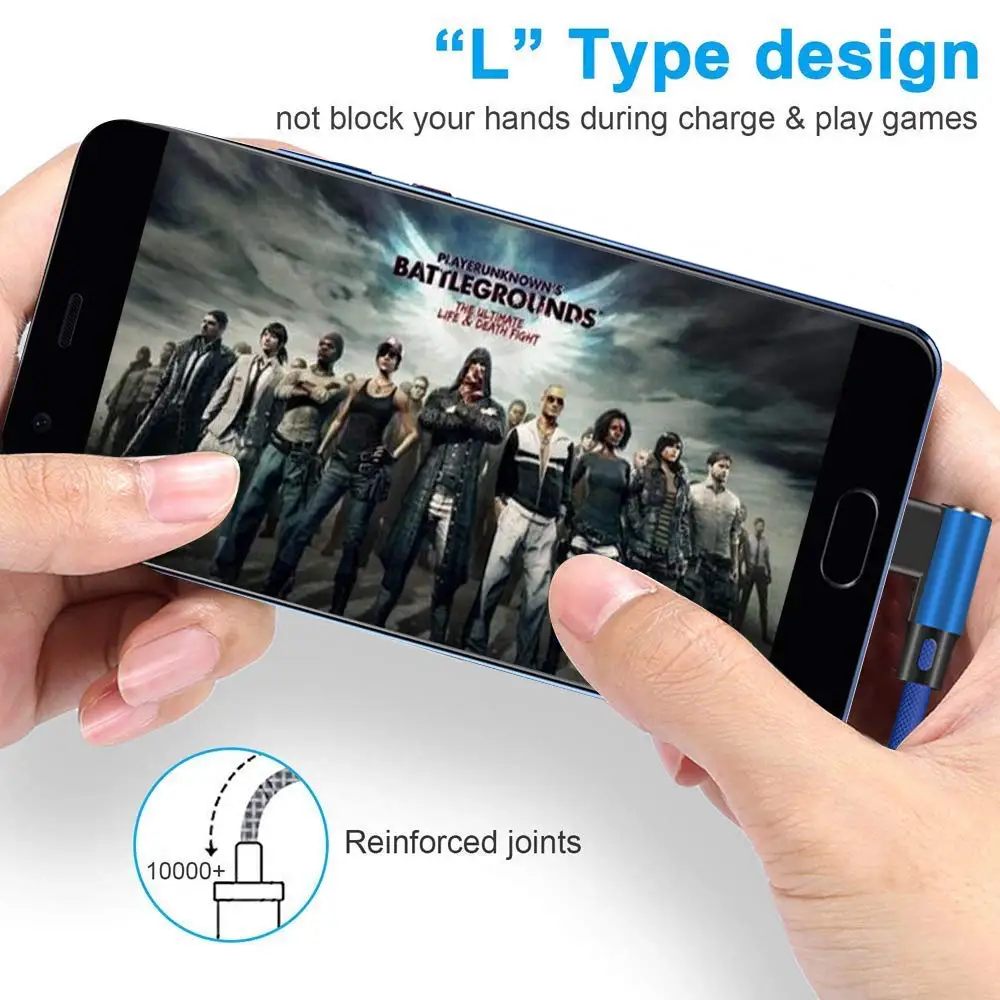 Кабель USB Type-C 2 4 А для iPhone кабель быстрой зарядки с углом 90 градусов Micro передачи
