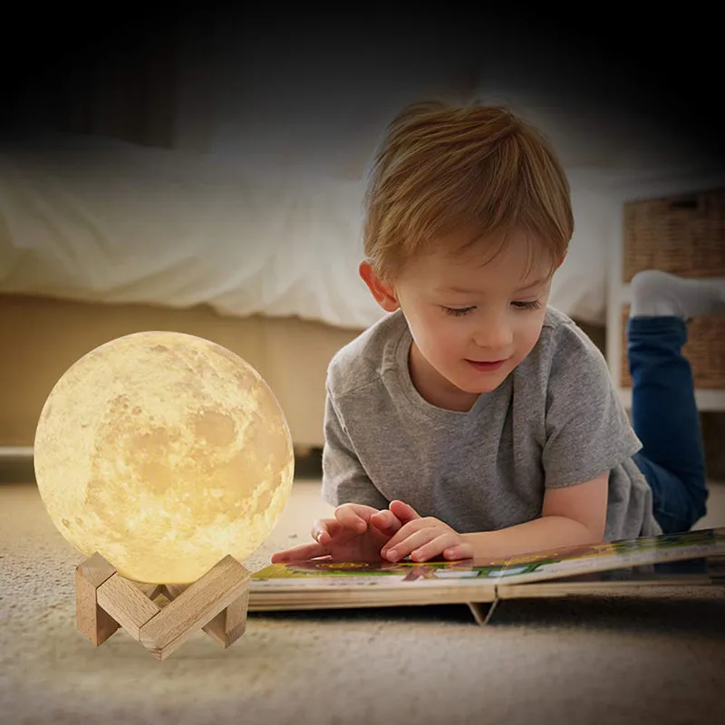 

LED Moon Light 3D Night Light Rechargeable 16 Color changing Color Remote Control Gift Christmas Valentine's Day bedroom decor