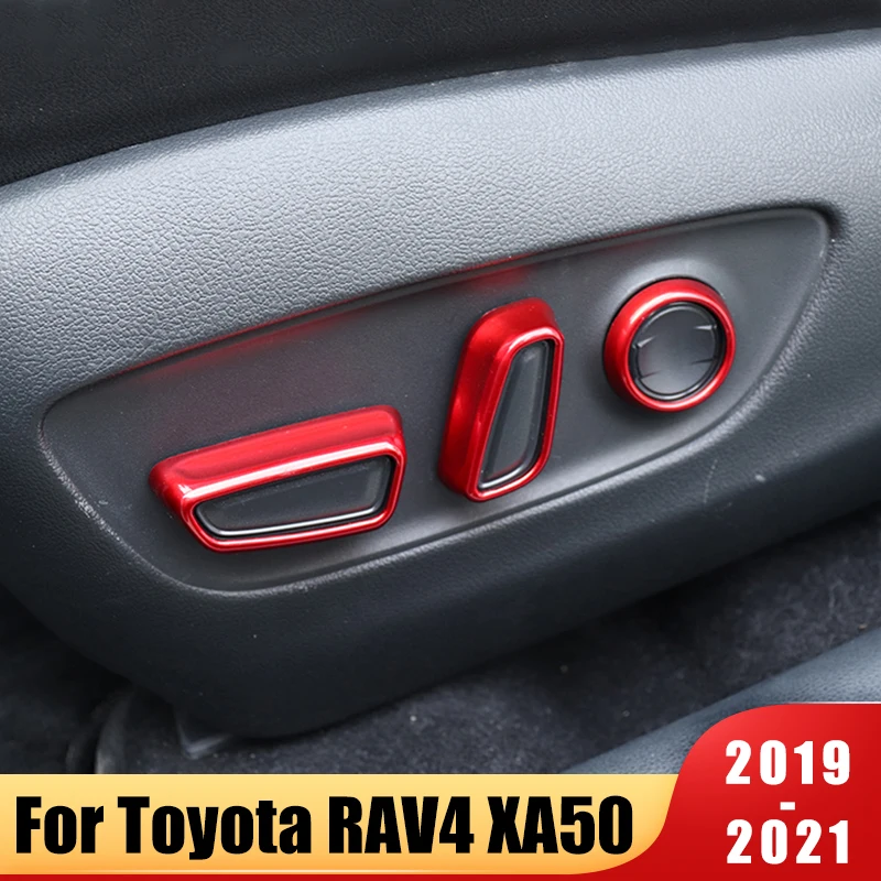 For Toyota RAV4 2019 2020 2021 RAV 4 XA50 ABS Car Seat Adjustment Switch Knob Panel Trim Covers Interior Moulding Accessories