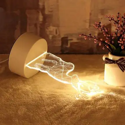 Маленькая настольная лампа Ins в Корейском стиле для девочек трехмерный