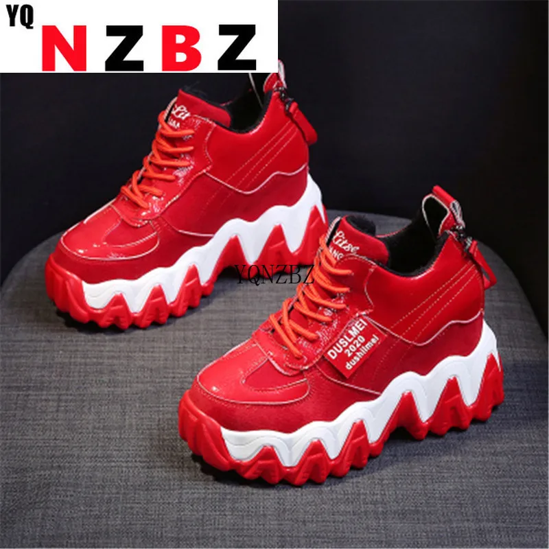

Women Chunky Sneakers 2021 Fashion Platform Sneakers Ladies Brand Wedges Casual Shoes For Woman Leather Sports Dad Shoes 7cm
